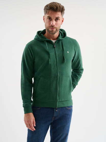 Felpa zip con cappuccio