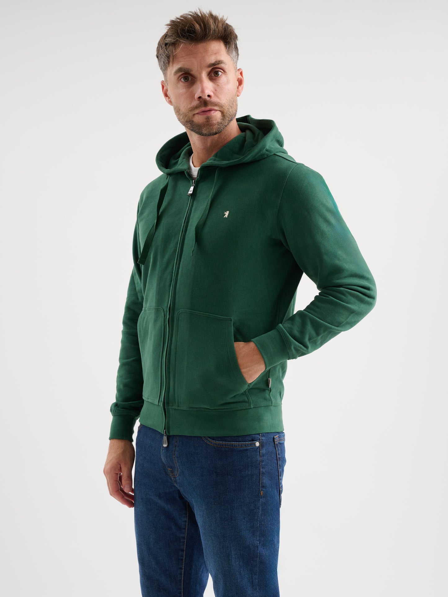 Felpa zip con cappuccio