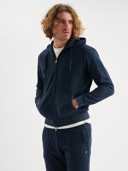 Felpa zip con cappuccio