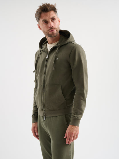 Felpa zip con cappuccio
