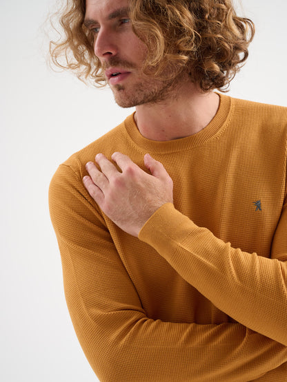 Maglia girocollo waffle