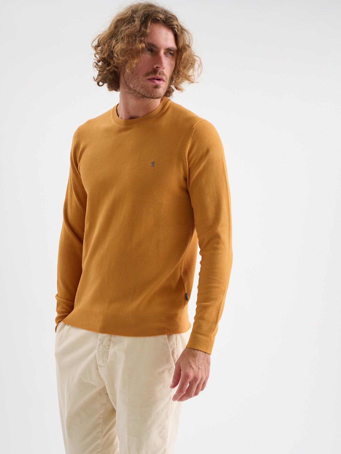 Maglia girocollo waffle