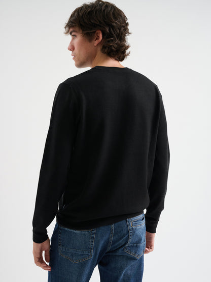 Maglia girocollo waffle