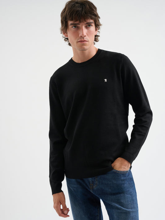 Maglia girocollo waffle