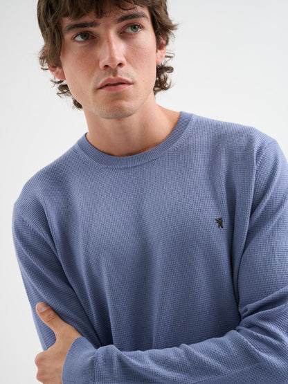 Maglia girocollo waffle