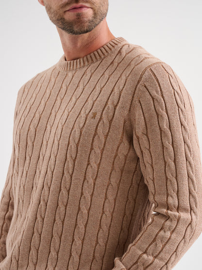 Maglia girocollo in treccia