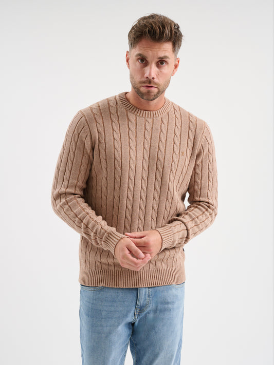 Maglia girocollo in treccia