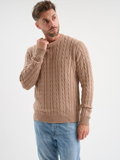 Maglia girocollo in treccia