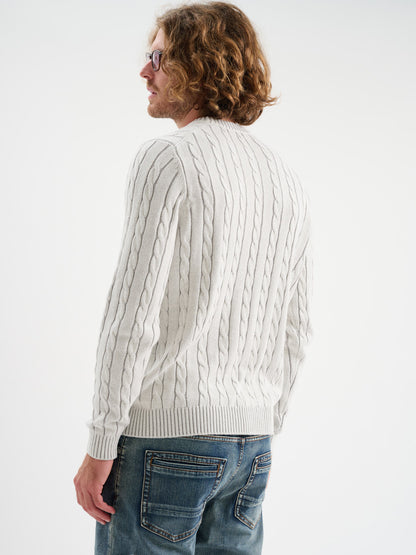 Maglia girocollo in treccia