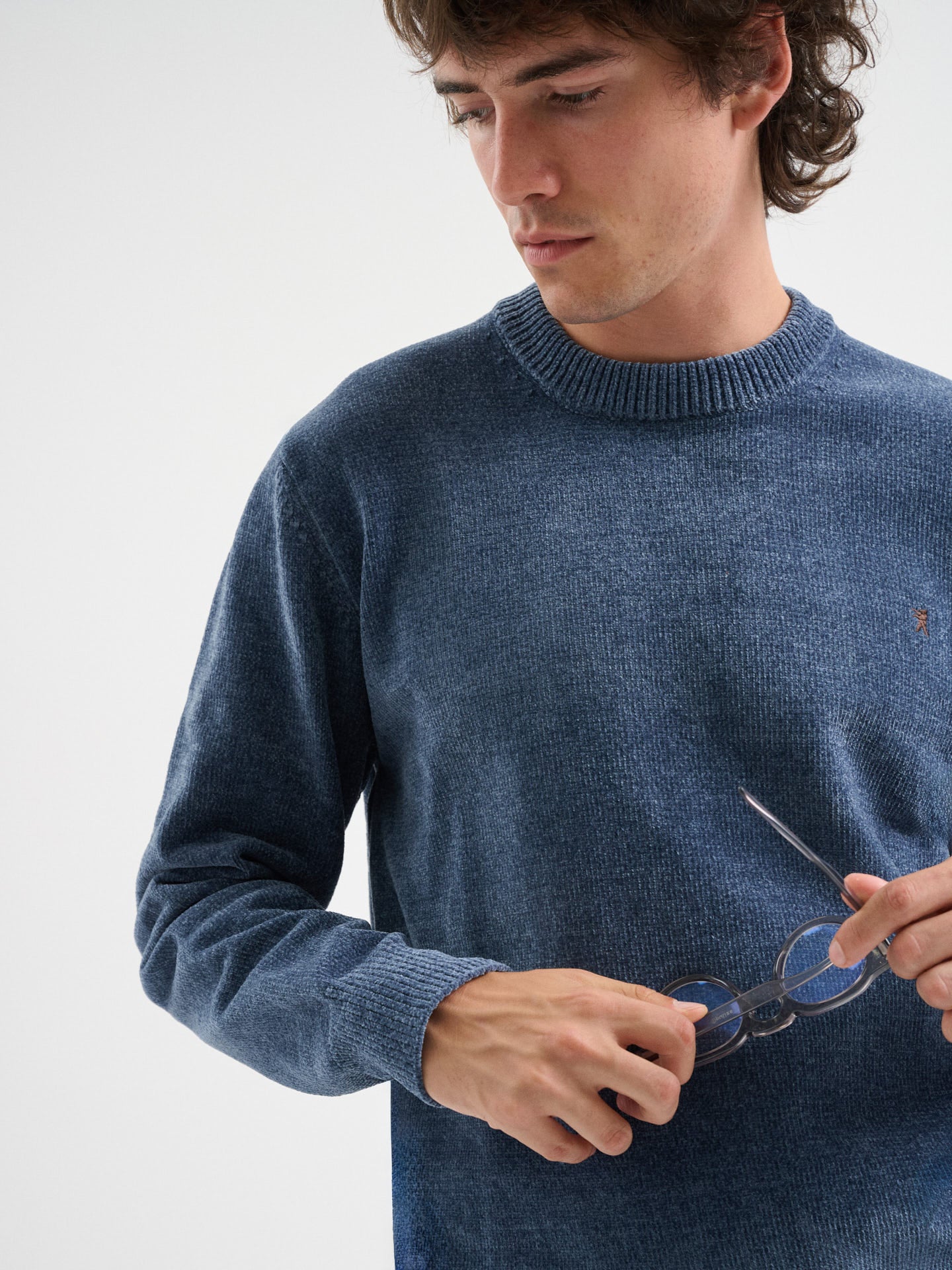 Maglia girocollo in ciniglia