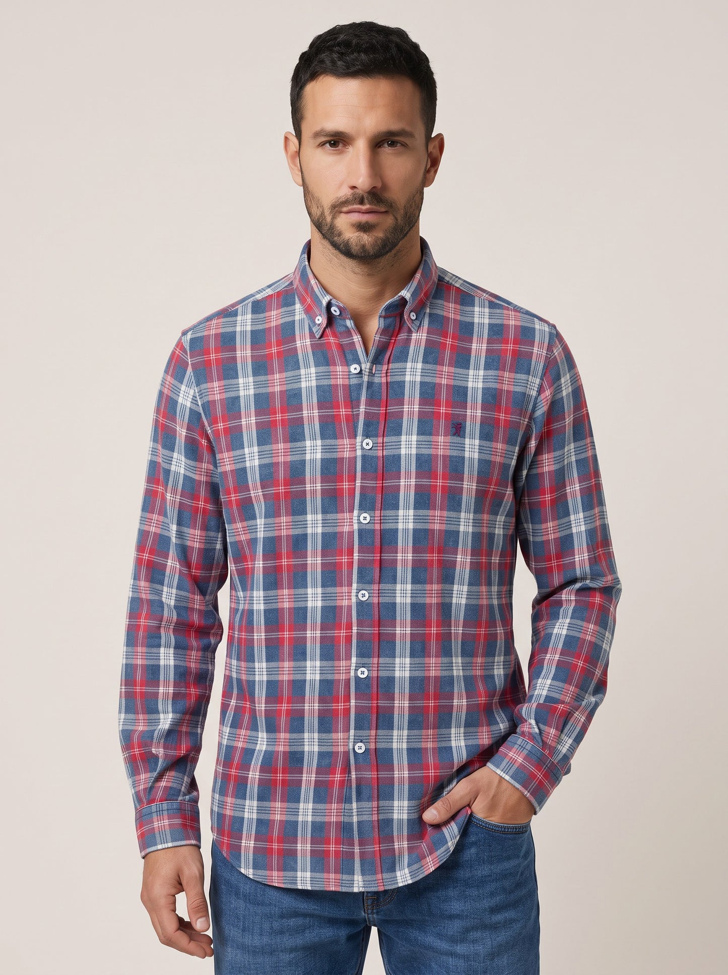 Camicia in Twill a Quadri