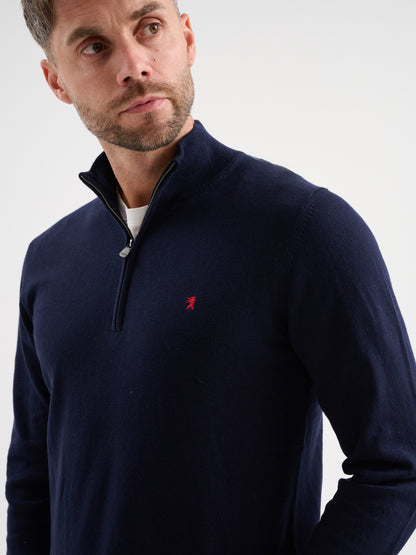 Maglia collo alto half zip