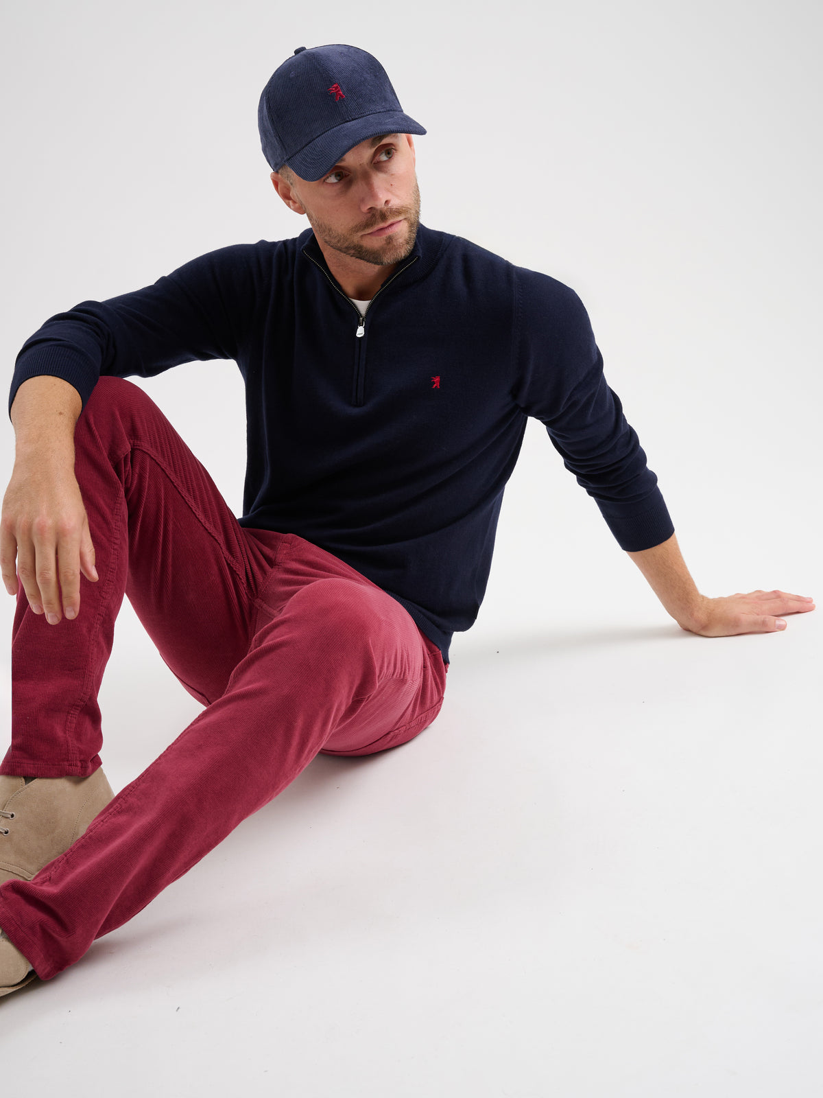 Maglia collo alto half zip