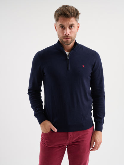 Maglia collo alto half zip