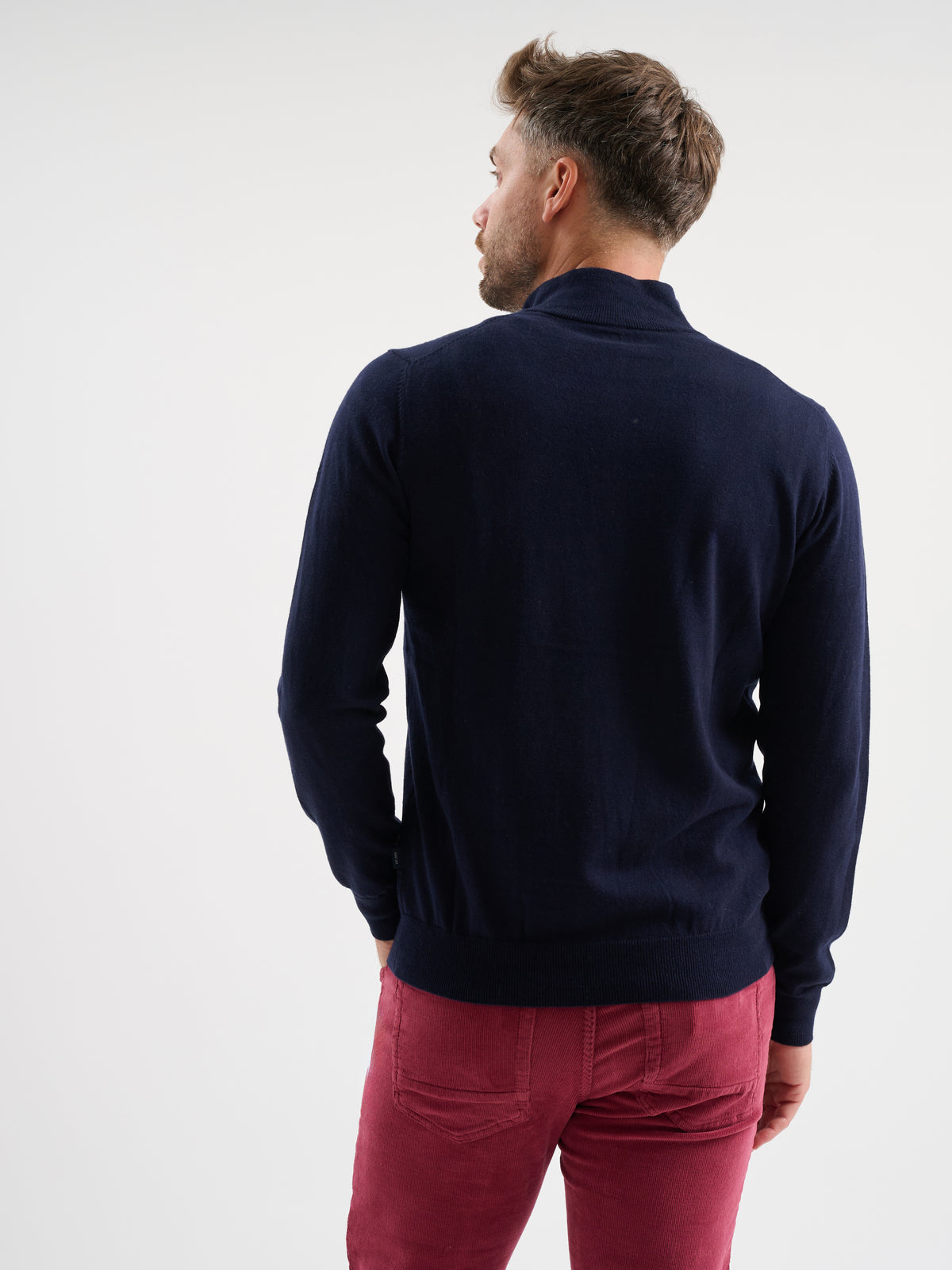 Maglia collo alto half zip