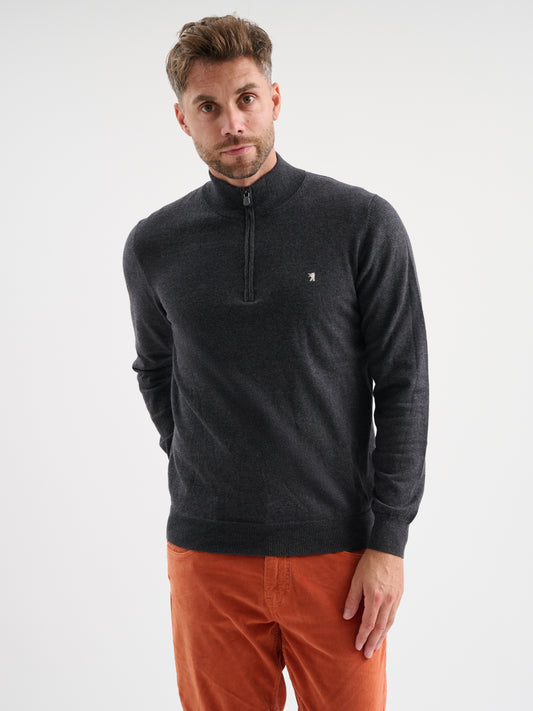 Maglia collo alto half zip