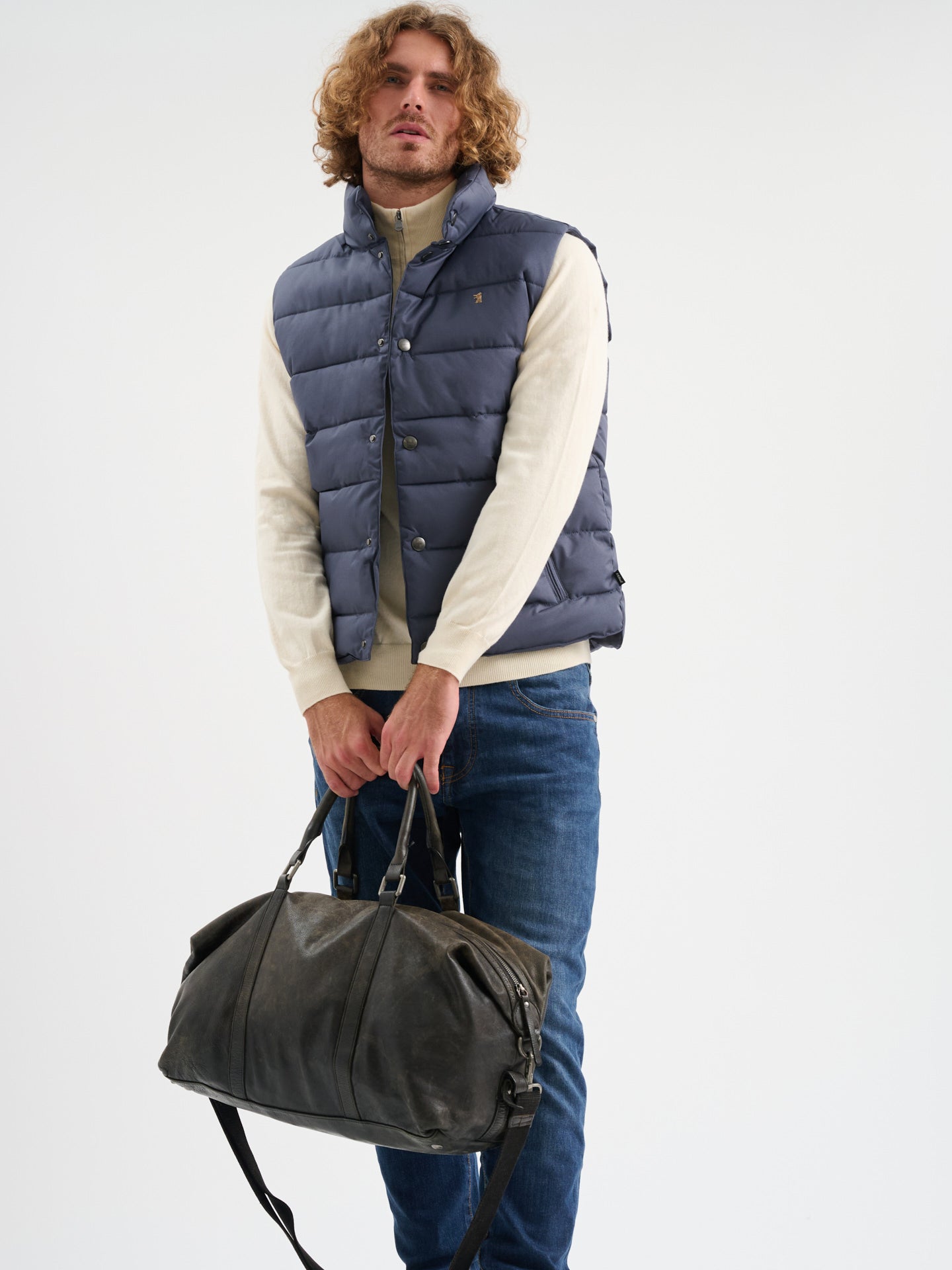 Maglia collo alto half zip