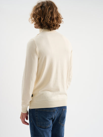 Maglia collo alto half zip