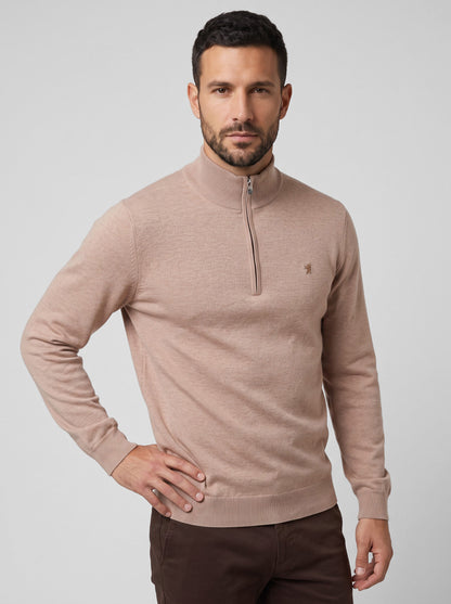Maglia collo alto half zip
