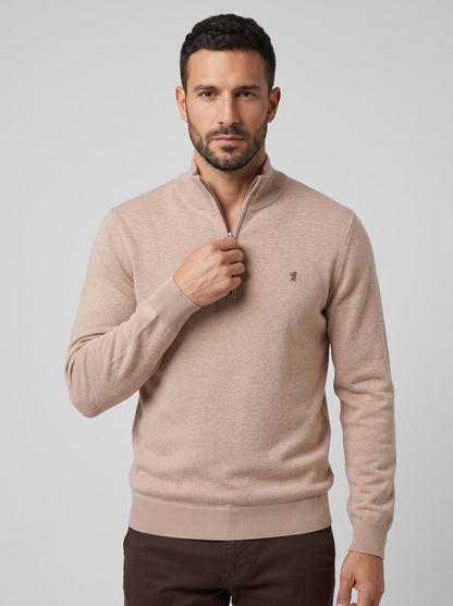 Maglia collo alto half zip