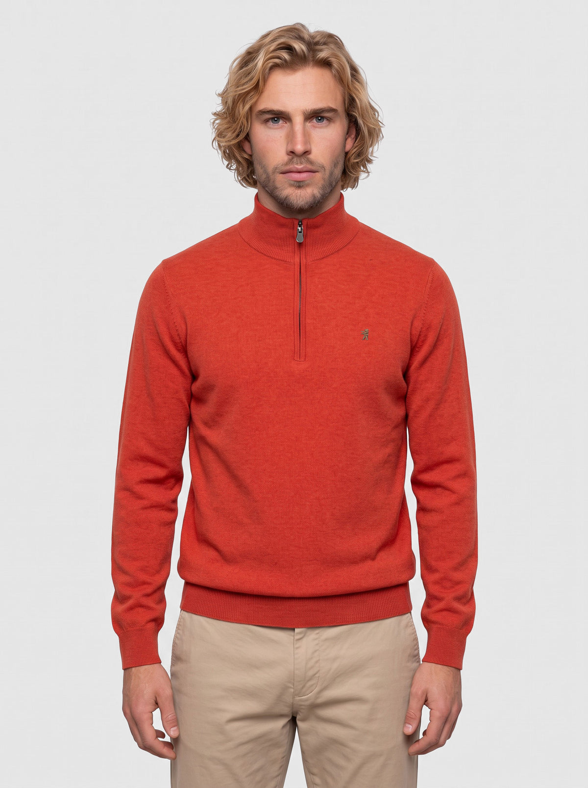 Maglia collo alto half zip
