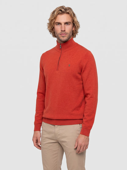 Maglia collo alto half zip