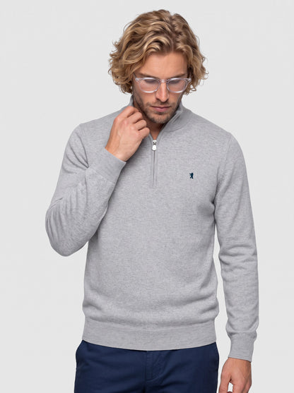 Maglia collo alto half zip