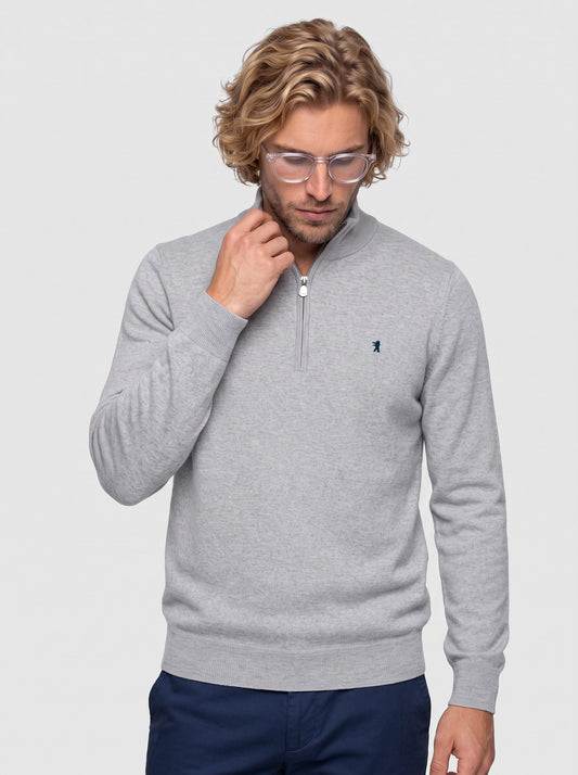 Maglia collo alto half zip