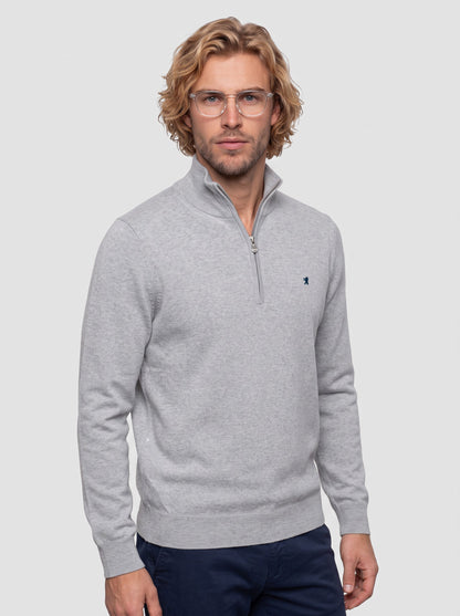 Maglia collo alto half zip