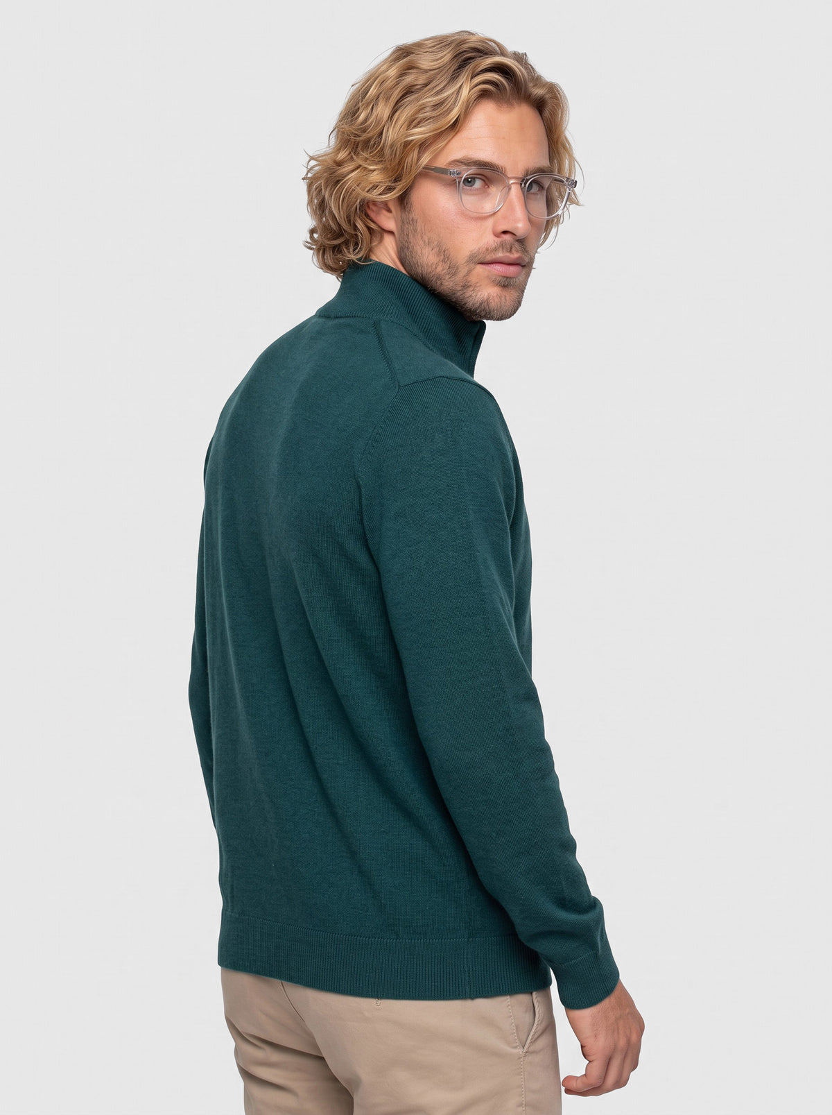 Maglia collo alto half zip