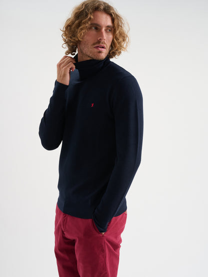 Maglia collo alto in punto miniwaffle