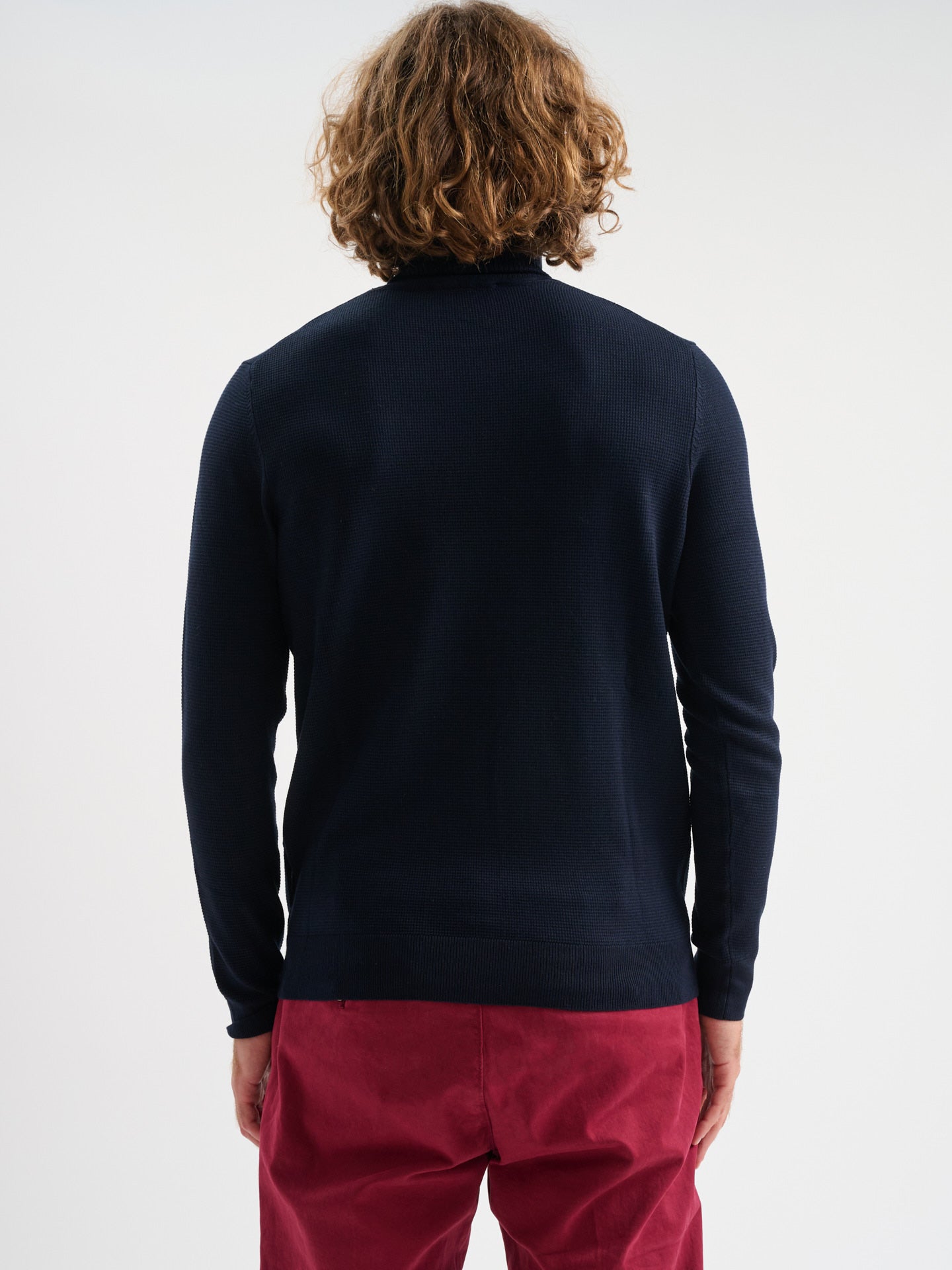 Maglia collo alto in punto miniwaffle