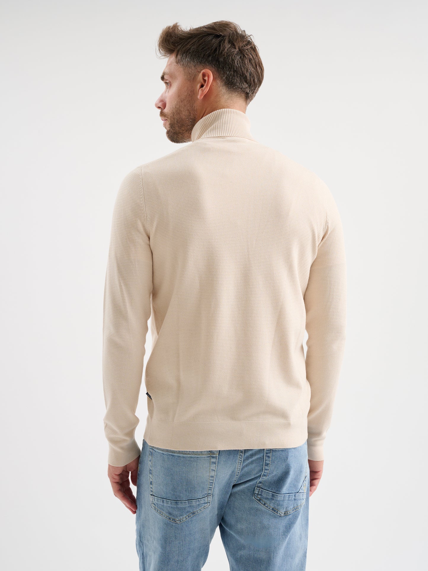 Maglia collo alto in punto miniwaffle