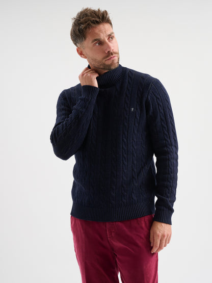 Maglia a collo alto in treccia