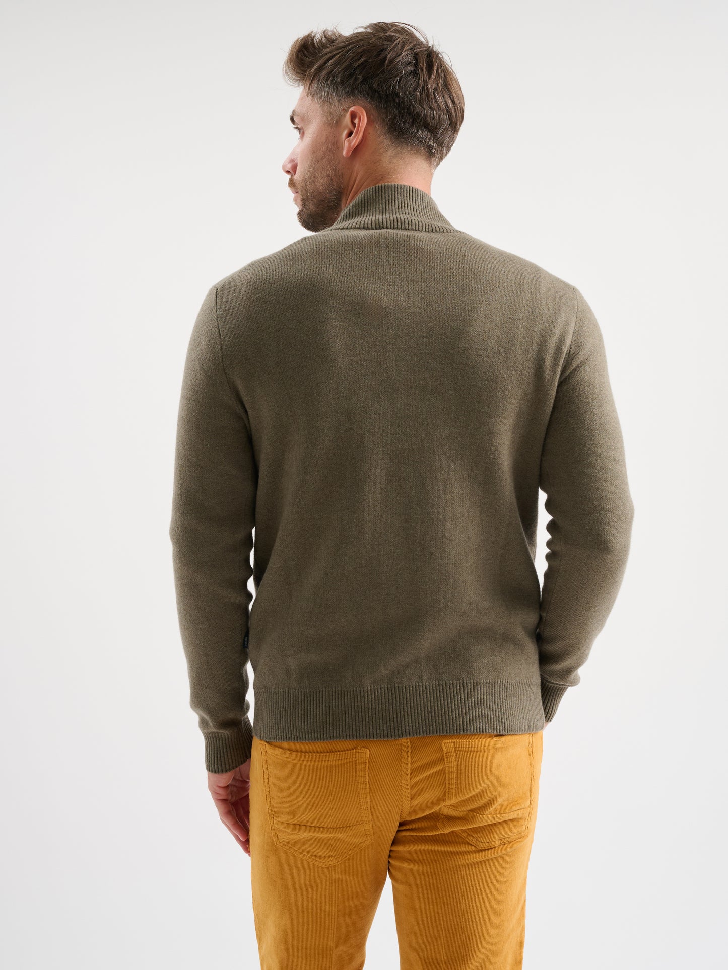 Maglia half zip in mesh jacquard