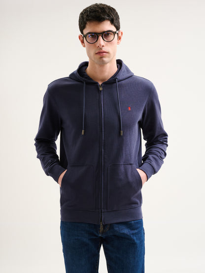 Felpa zip con cappuccio