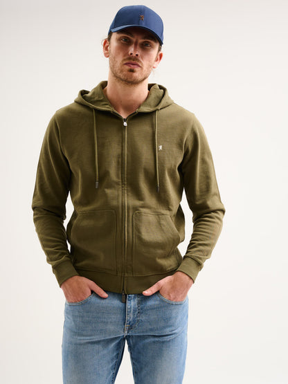 Felpa zip con cappuccio