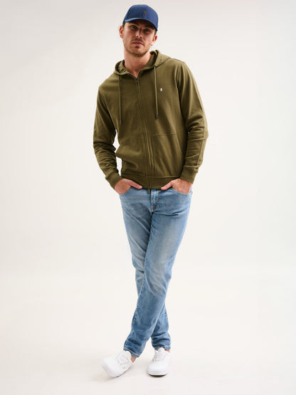 Felpa zip con cappuccio