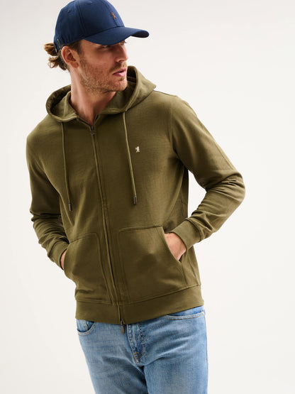 Felpa zip con cappuccio