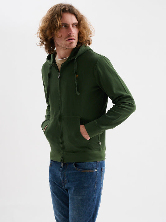 Bomber in Felpa con Cappuccio