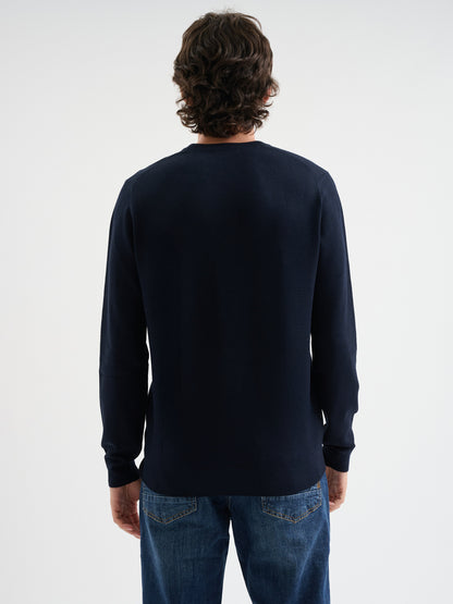 Maglia girocollo waffle