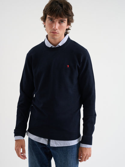 Maglia girocollo waffle