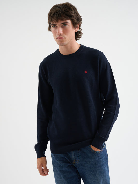 Maglia girocollo waffle