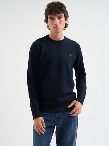 Maglia girocollo waffle