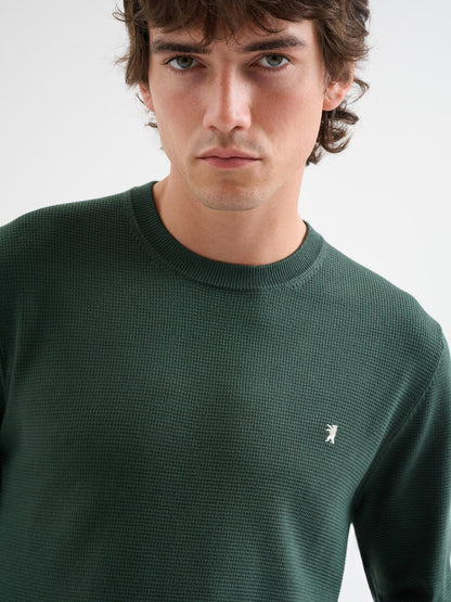 Maglia girocollo waffle