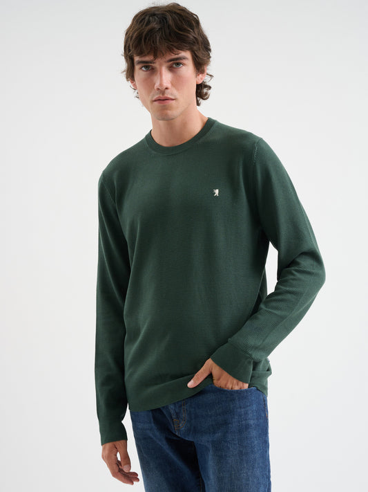 Maglia girocollo waffle
